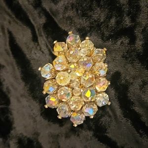 Glass bead brooch broach